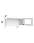 Metro White 36x15 Decorative Wall Cabinet 
