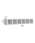 Metro White 30x6 Wine Cubby Wall Cabinet 