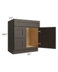 Southport Espresso Shaker 30x21 Vanity Sink Base Cabinet (Door on Right)