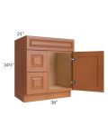 Lexington Cinnamon Glaze 30x21 Vanity Sink Base Cabinet (Door on Right)