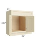 Casselton Ivory 36x21 Vanity Sink Base Cabinet (Doors on Left)