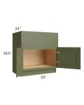 Midtown Hunter Green Shaker 33" Farm Sink Base Cabinet