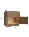 Midtown Mocha Shaker 33" Farm Sink Base Cabinet