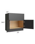 Midtown Black Shaker 33" Farm Sink Base Cabinet
