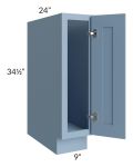 Sky Blue Shaker 9" Full Height Door Base Cabinet