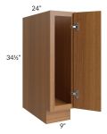 Portland Walnut 9" Full Height Door Base Cabinet 