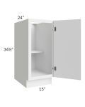  Portland White 15" Full Height Door Base Cabinet