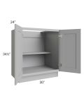 Pewter Grey Shaker 30" Full Height Door Base Cabinet