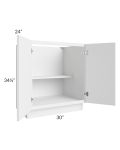  Portland White 30" Full Height Door Base Cabinet