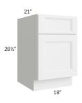 Union White 18" File Base Cabinet