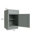 Woodland Green Shaker 24" 2-Drawer Base Cabinet