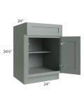 Woodland Green Shaker 24" 2-Drawer Base Cabinet