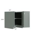 Woodland Green Shaker 24" 2-Drawer Base Cabinet