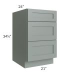 Woodland Green Shaker 24" 2-Drawer Base Cabinet