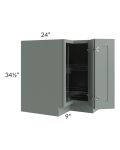 Woodland Green Shaker 24" 2-Drawer Base Cabinet