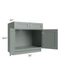 Woodland Green Shaker 24" 2-Drawer Base Cabinet