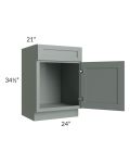 Woodland Green Shaker 24" 2-Drawer Base Cabinet