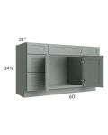 Woodland Green Shaker 24" 2-Drawer Base Cabinet