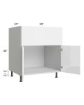 Milan White Gloss 30" Farm Sink Base Cabinet