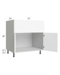 Milan White Matte 33" Farm Sink Base Cabinet