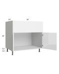 Milan White Gloss 36" Farm Sink Base Cabinet