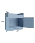 Sky Blue Shaker 33" Farm Sink Base Cabinet