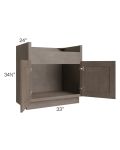 Providence Natural Grey 33" Farm Sink Base Cabinet