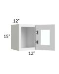 Asheville White Shaker 12x15 Wall Glass Door Cabinet