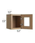 Asheville Rift Oak Shaker 12x15 Wall Glass Door Cabinet