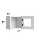 Asheville White Shaker 15x15 Wall Glass Door Cabinet