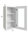 Township White 15x30 Wall Glass Door Cabinet