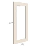 Midtown Cream Shaker 15x36 Clear Glass Door (Cabinet Sold Separately)