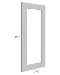 Midtown Painted Grey Shaker 15x36 Clear Glass Door (Cabinet Sold Separately)