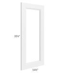 Union White 15x36 Clear Glass Door (Cabinet Sold Separately)