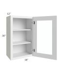 Bayville White 18x30 Wall Glass Door Cabinet