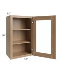 Township Rift Oak 18x30 Wall Glass Door Cabinet
