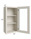Asheville Cloud Shaker 18x36 Wall Glass Door Cabinet