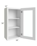Bayville White 18x36 Wall Glass Door Cabinet
