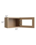 Asheville Rift Oak Shaker 21x15 Wall Glass Door Cabinet