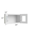 Township White 24x15 Wall Glass Door Cabinet