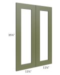 Midtown Hunter Green Shaker 24x36 Clear Glass Door (Cabinet Sold Separately)