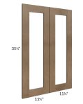 Midtown Mocha Shaker 24x36 Clear Glass Door (Cabinet Sold Separately)