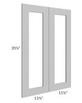 Midtown Painted Grey Shaker 24x36 Clear Glass Door (Cabinet Sold Separately)