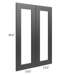 Midtown Black Shaker 24x36 Clear Glass Door (Cabinet Sold Separately)