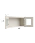 Asheville Cloud Shaker 27x15 Wall Glass Door Cabinet
