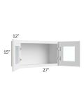 Asheville White Shaker 27x15 Wall Glass Door Cabinet