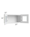 Bayville White 27x15 Wall Glass Door Cabinet