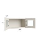 Asheville Cloud Shaker 30x15 Wall Glass Door Cabinet