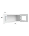 Township White 30x15 Wall Glass Door Cabinet