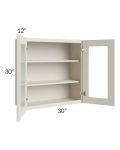 Asheville Cloud Shaker 30x30 Wall Glass Door Cabinet
